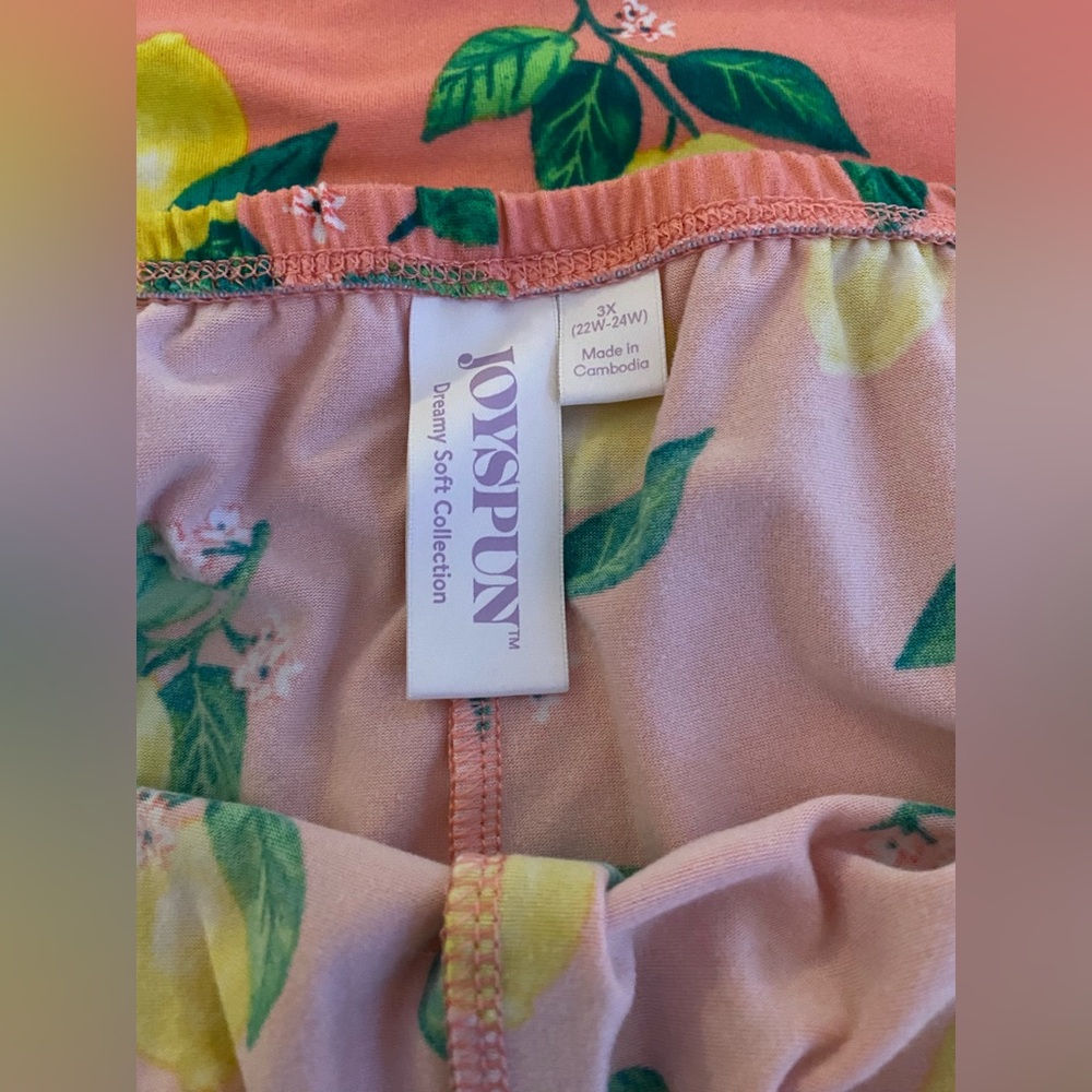 Lemon Print Pink Pajama Set - Picture 2 of 2